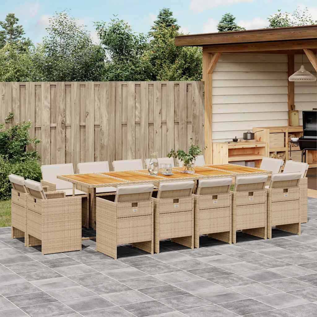vidaXL 9-delige Tuinset poly rattan zwart