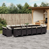 vidaXL 9-delige Tuinset poly rattan zwart