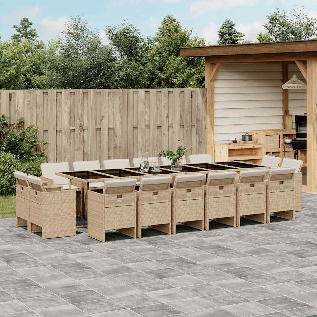vidaXL 9-delige Tuinset poly rattan zwart