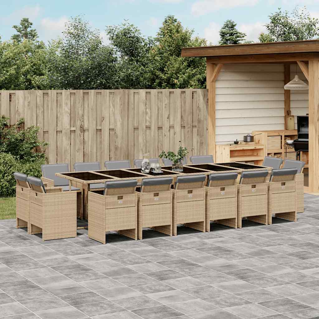 vidaXL 9-delige Tuinset poly rattan zwart