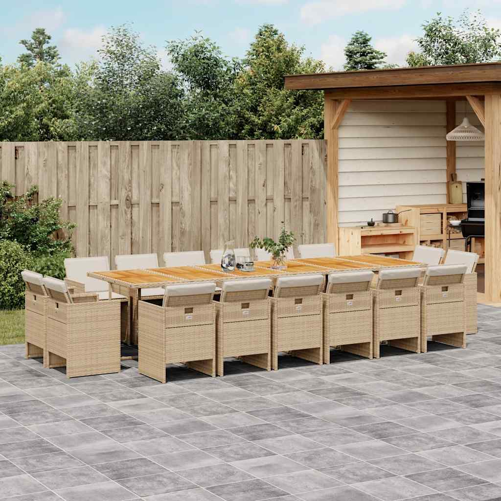 vidaXL 9-delige Tuinset poly rattan zwart