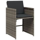 vidaXL 5-delige Tuinset met kussens poly rattan zwart