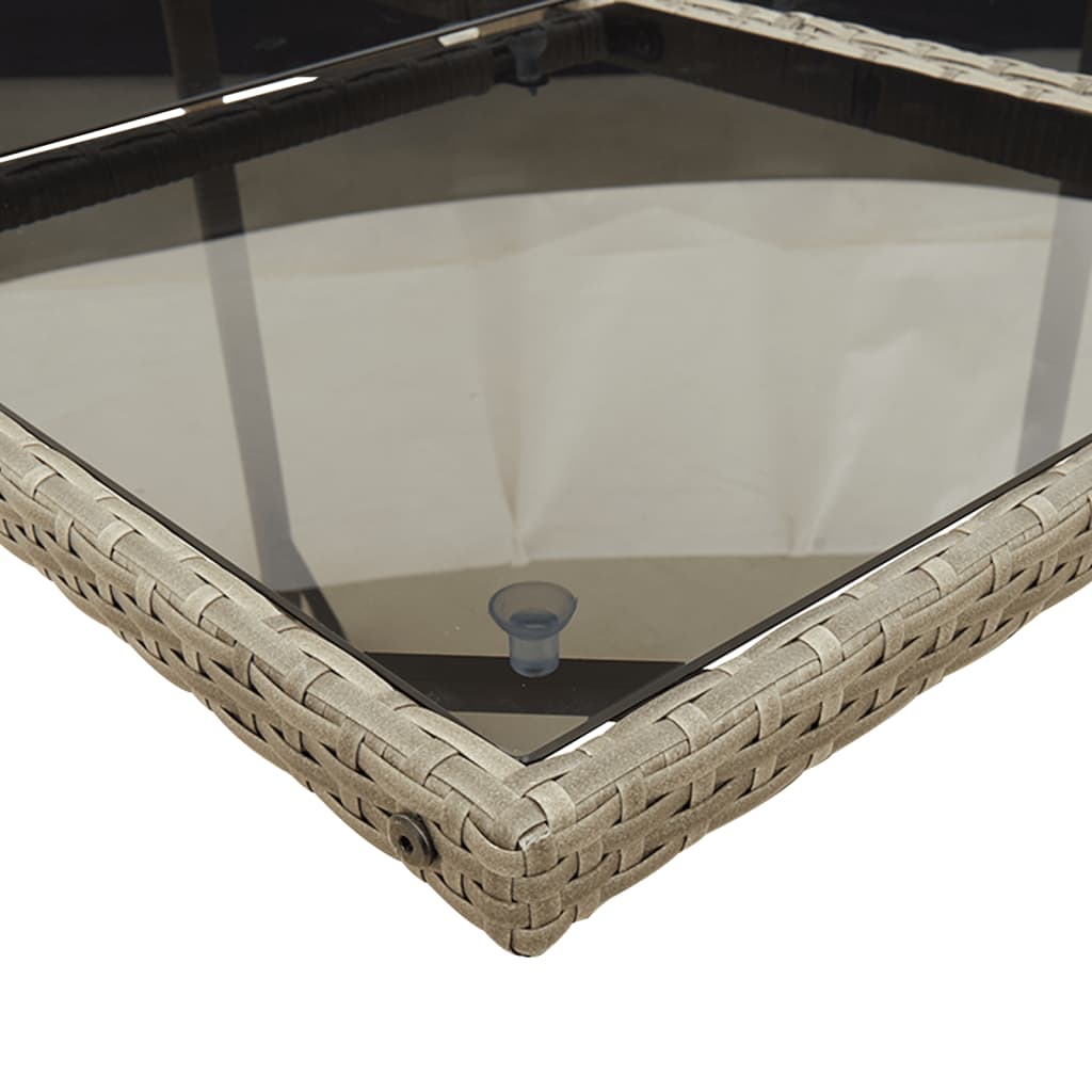 vidaXL 5-delige Tuinset met kussens poly rattan zwart