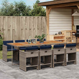 vidaXL 5-delige tuinset met kussens, grijs polyrotan