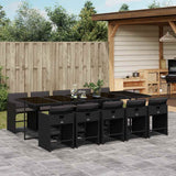 vidaXL 5-delige Tuinset met kussens poly rattan zwart