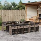 vidaXL 5-delige Tuinset met kussens poly rattan zwart