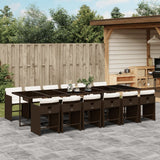 vidaXL 5-delige Tuinset met kussens poly rattan zwart