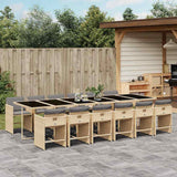 vidaXL 5-delige Tuinset met kussens poly rattan zwart