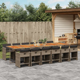 vidaXL 5-delige Tuinset met kussens poly rattan zwart