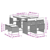 vidaXL 9-delige Tuinset poly rattan zwart