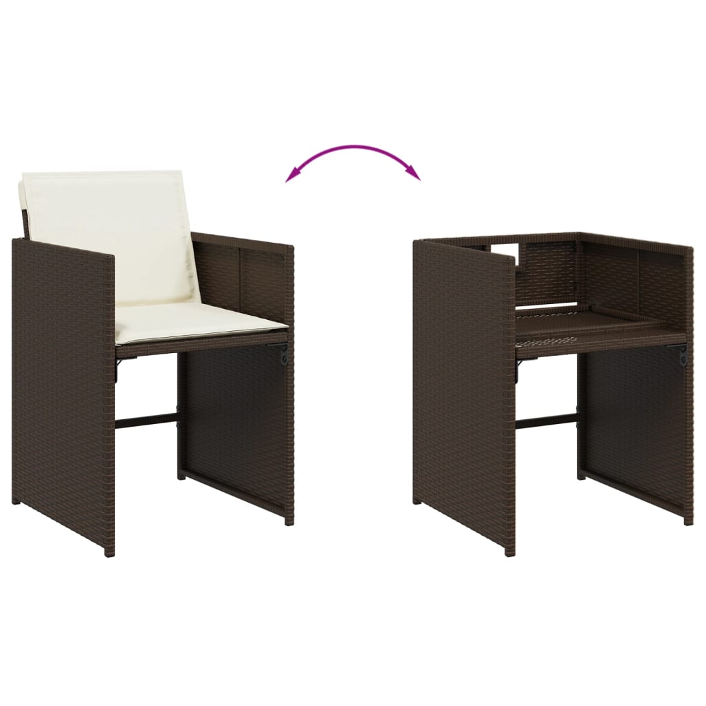 vidaXL 9-delige Tuinset poly rattan zwart