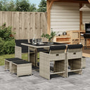 vidaXL 9-delige Tuinset poly rattan zwart
