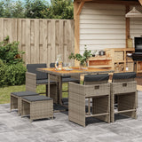 vidaXL 9-delige Tuinset poly rattan zwart