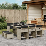 vidaXL 9-delige Tuinset poly rattan zwart