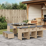 vidaXL 9-delige Tuinset poly rattan zwart