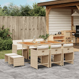 vidaXL 9-delige Tuinset poly rattan zwart