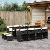vidaXL 9-delige Tuinset poly rattan zwart