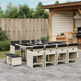 vidaXL 9-delige Tuinset poly rattan zwart