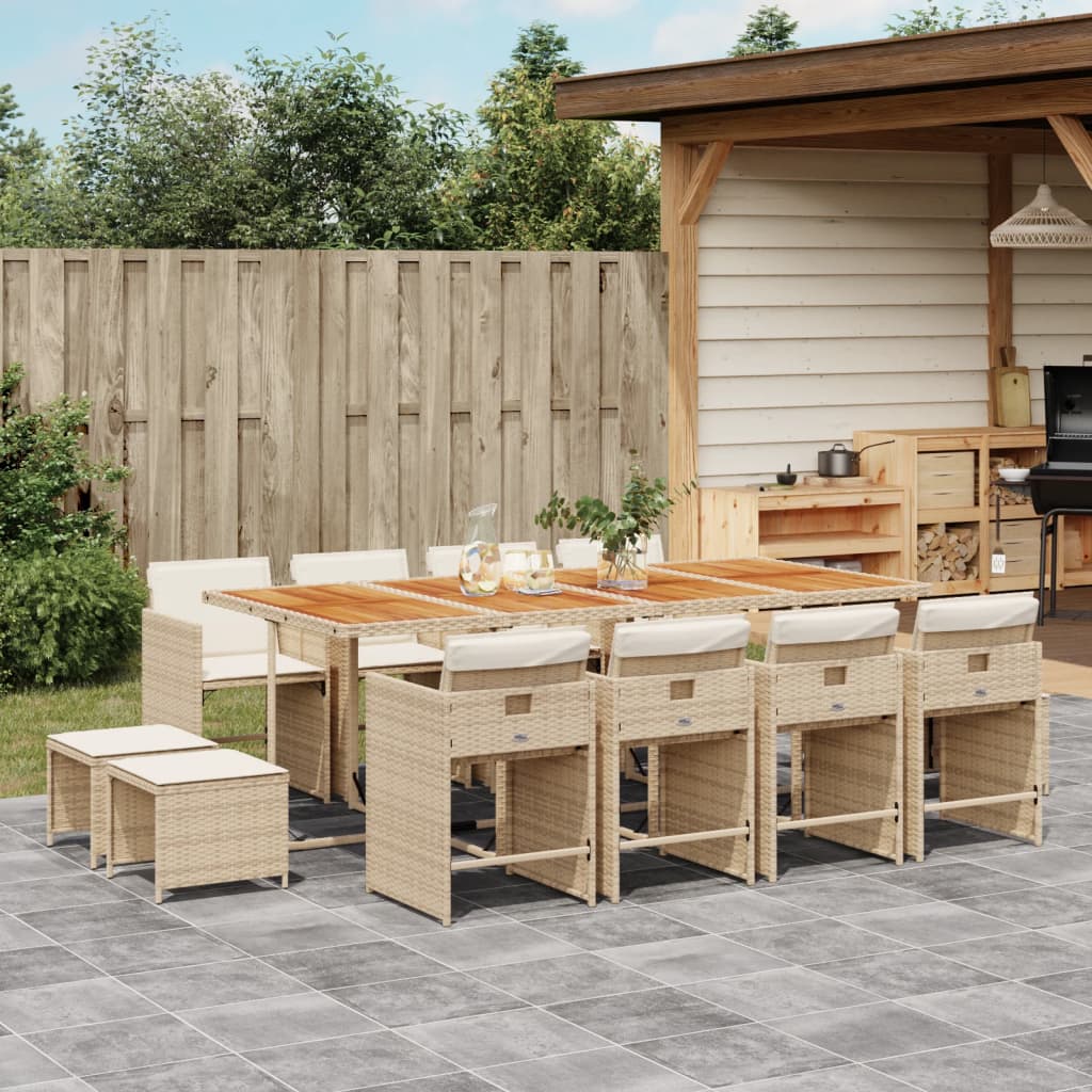 vidaXL 9-delige Tuinset poly rattan zwart