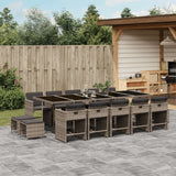 vidaXL 9-delige Tuinset poly rattan zwart