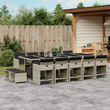 vidaXL 9-delige Tuinset poly rattan zwart