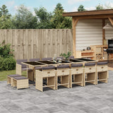 vidaXL 9-delige Tuinset poly rattan zwart