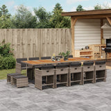 vidaXL 9-delige Tuinset poly rattan zwart