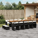 vidaXL 9-delige Tuinset poly rattan zwart