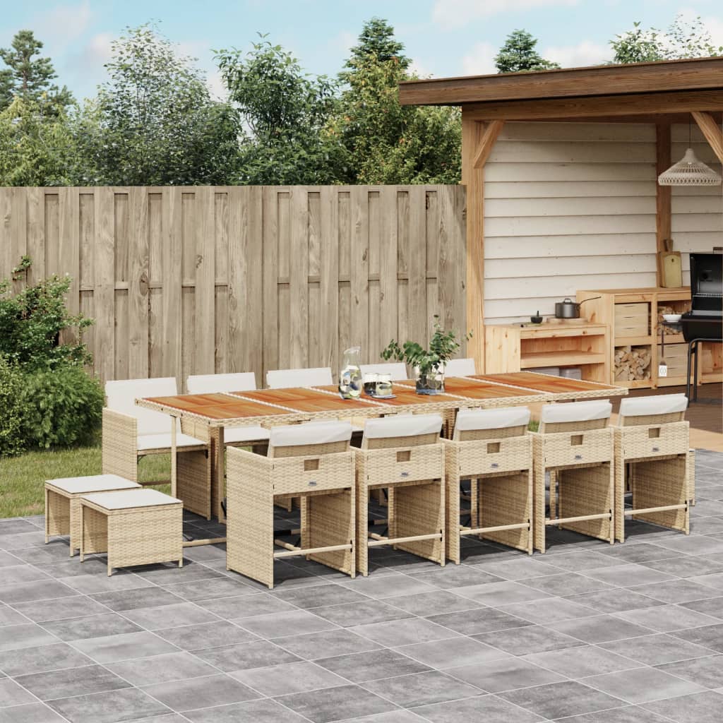 vidaXL 9-delige Tuinset poly rattan zwart