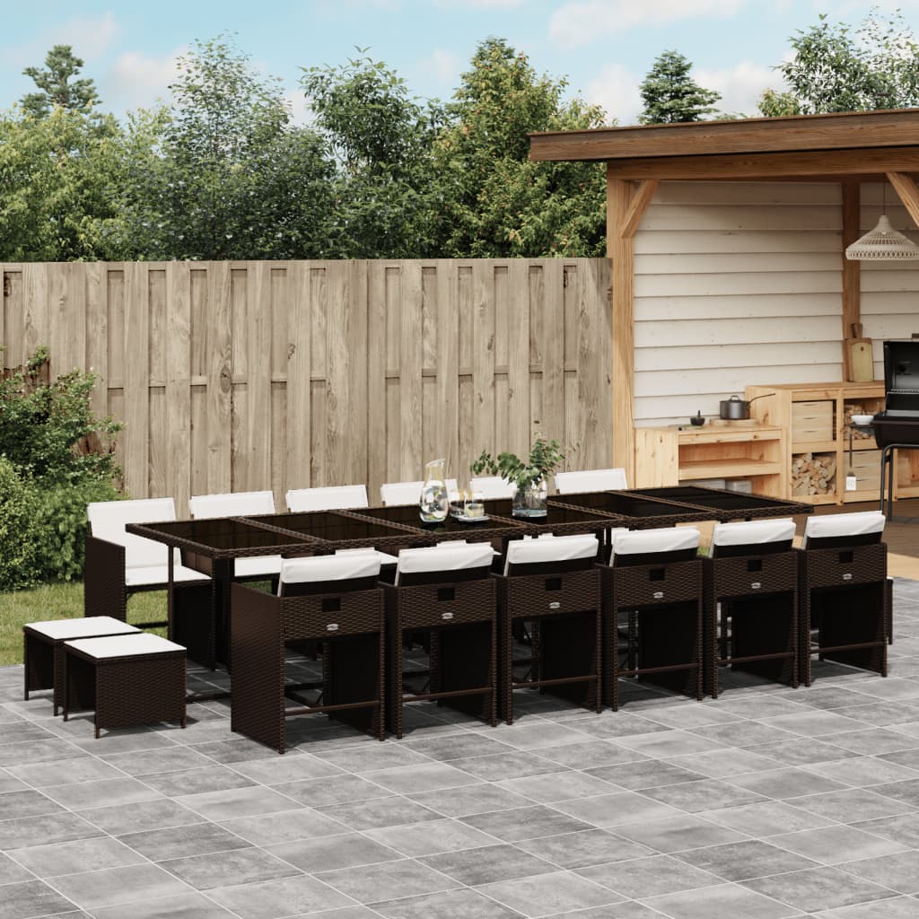 vidaXL 9-delige Tuinset poly rattan zwart