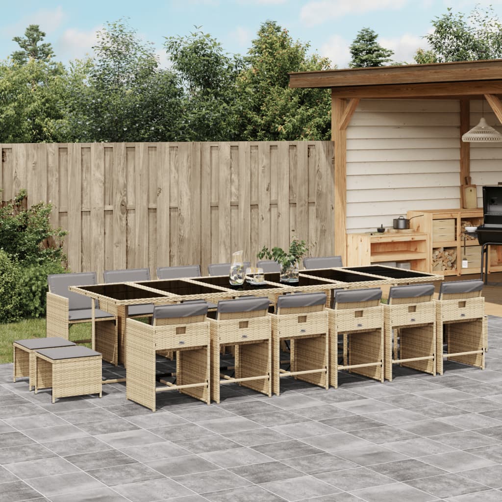 vidaXL 9-delige Tuinset poly rattan zwart