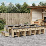 vidaXL 9-delige Tuinset poly rattan zwart