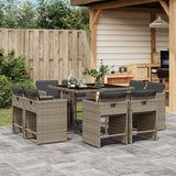 vidaXL 9-delige Tuinset poly rattan zwart