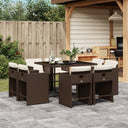 vidaXL 9-delige Tuinset poly rattan zwart