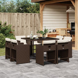 vidaXL 9-delige Tuinset poly rattan zwart