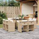 vidaXL 9-delige Tuinset poly rattan zwart