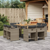 vidaXL 9-delige Tuinset poly rattan zwart