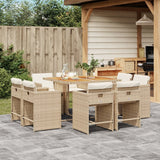 vidaXL 9-delige Tuinset poly rattan zwart