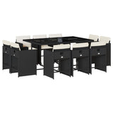 vidaXL 9-delige Tuinset poly rattan zwart
