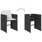 vidaXL 9-delige Tuinset poly rattan zwart