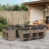 vidaXL 9-delige Tuinset poly rattan zwart