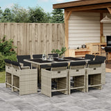 vidaXL 9-delige Tuinset poly rattan zwart