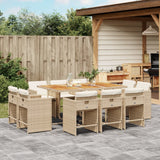 vidaXL 9-delige Tuinset poly rattan zwart