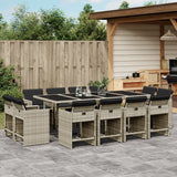 vidaXL 9-delige Tuinset poly rattan zwart