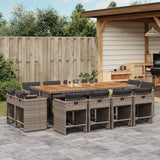 vidaXL 9-delige Tuinset poly rattan zwart