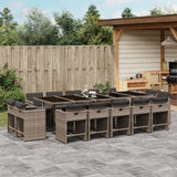 vidaXL 9-delige Tuinset poly rattan zwart