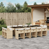 vidaXL 9-delige Tuinset poly rattan zwart