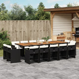 vidaXL 9-delige Tuinset poly rattan zwart