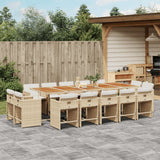 vidaXL 9-delige Tuinset poly rattan zwart