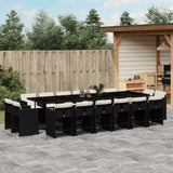 vidaXL 9-delige Tuinset poly rattan zwart